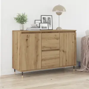 vidaXL Buffet Chêne artisanal 101,5 x 35 x 70 cm Bois d'ingénierie pas cher