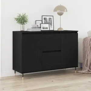 vidaXL Buffet Chêne noir 101,5 x 35 x 70 cm Bois d'ingénierie