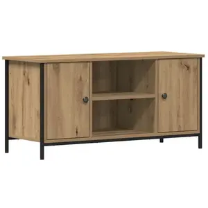 Comparateur de prix : vidaXL Meuble TV chêne artisanal 100 x 40 x 50 cm Bois d'ingénierie