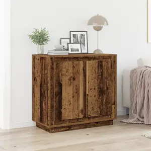 vidaXL Vidaxl Buffet En Bois Ancien 80x34x75 Cm Bois D'ingénierie pas cher