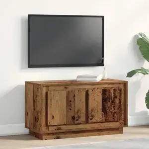 vidaXL Meuble Tv Vidaxl En Vieux Bois 80x35x45 Cm En Bois Aggloméré pas cher