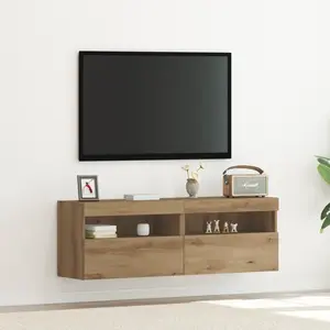 vidaXL Meuble TV mural 2 pcs chêne artisanal 60 x 30 x 40 cm pas cher