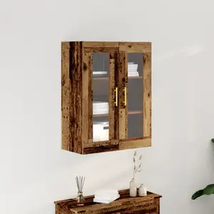 vidaXL Meuble mural Bois Ancien 69,5 x 34 x 90 cm Bois d'ingénierie pas cher