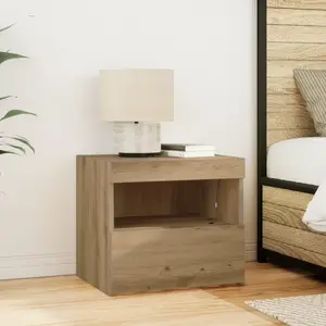 vidaXL Cabinet de chevet avec tiroir Chêne artisanal 50 x 40 x 45 cm pas cher