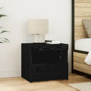 vidaXL Cabinet de chevet Chêne noir 50 x 40 x 45 cm Bois d'ingénierie pas cher