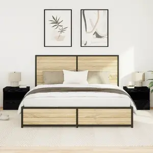 vidaXL Cabinet de chevet avec tiroir 2 pcs Chêne noir 50 x 40 x 45 cm pas cher