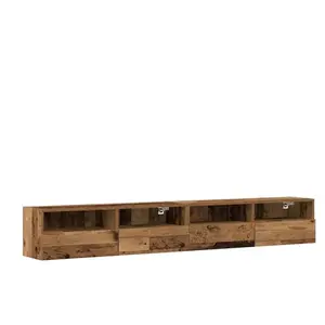 vidaXL Meubles TV 2 pcs Bois Vieilli 100x30x30 cm Bois d Ingénierie pas cher