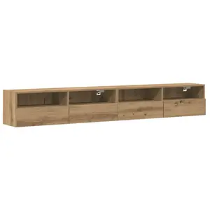 vidaXL Meuble TV mural 2 pcs chêne artisanal 100 x 30 x 30 cm pas cher
