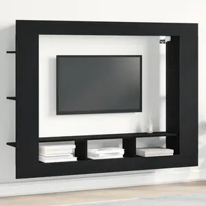 Comparateur de prix : vidaXL Meuble Tv Mural Vidaxl Chêne Noir 152x22x113 Cm