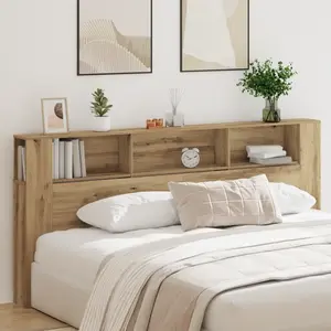 vidaXL Tête de lit armoire chêne artisanal 220x18,5x104,5 cm pas cher