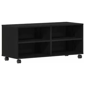 vidaXL Meuble Tv Vidaxl Noir 90x35x35 Cm En Bois D'ingénierie pas cher