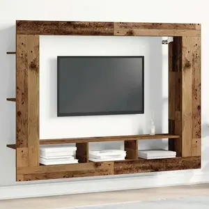 vidaXL Vidaxl Meuble Tv Mural Bois Vieilli 152x22x113 Cm pas cher