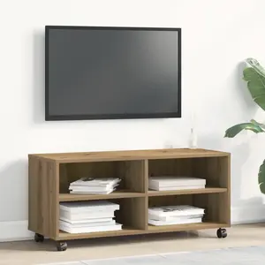 Comparateur de prix : vidaXL Meuble TV Marron 90 x 35 x 40,5 cm Bois d'ingénierie