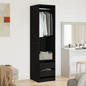 vidaXL Armoire Vidaxl En Chêne Noir 50x50x200 Cm En Bois D'ingénierie pas cher