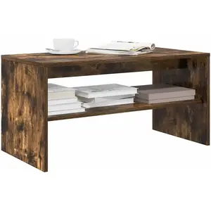 vidaXL Meuble TV chêne fumé 80x40x40 cm bois d'ingénierie pas cher