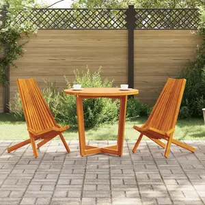 vidaXL Chaises De Jardin Pliantes Vidaxl 2 Pcs En Bois Solide D'acacia pas cher