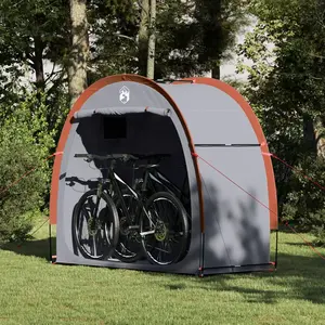 vidaXL Tente de rangement pour vélos Gris et orange 210 x 90 x 174 cm pas cher