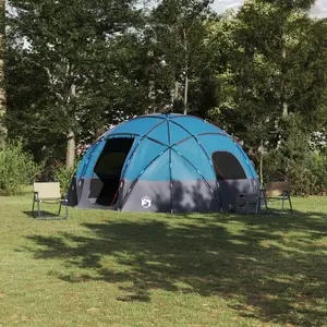 vidaXL Tente de camping avec toit Bleu 475 x 475 x 235 cm Polyester pas cher