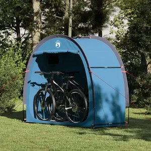 vidaXL Tente de rangement pour vélos avec toit Bleu 210 x 90 x 174 cm pas cher