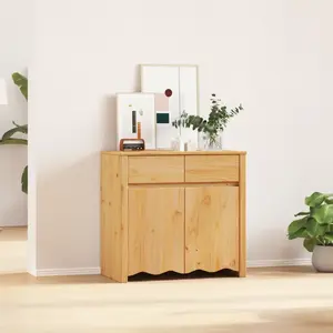vidaXL Buffet Drammen Chêne 79 x 43 x 75,5 cm Bois de pin massif pas cher