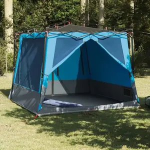 vidaXL Tente avec toit Autre avec évent Bleu et Noir 291 x 291 cm pas cher
