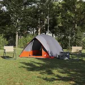 vidaXL Tente Gris et orange 275 x 230 x 140 cm pas cher