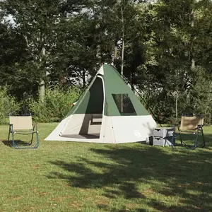 vidaXL Tente Tipi avec toit Vert 383 x 338 x 217 cm taffetas pas cher