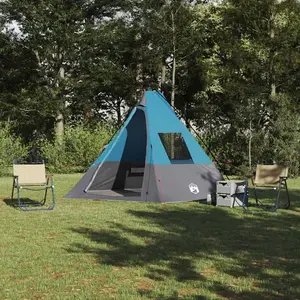 vidaXL Tente Tipi avec toit Bleu 383 x 338 x 217 cm taffetas pas cher