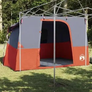 vidaXL Tente avec toit Autre Gris et Orange et Noir pas cher
