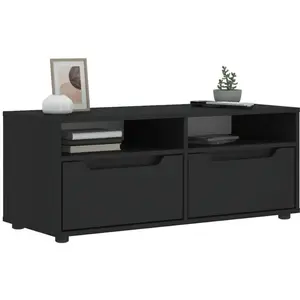 vidaXL Meuble TV VISNES noir 100x40x38 cm bois d'ingénierie pas cher