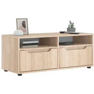 Comparateur de prix : vidaXL Meuble TV VISNES chêne sonoma 100x40x38 cm bois d'ingénierie