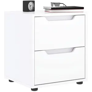 vidaXL Table de chevet VISNES blanc 45x40x50 cm bois d'ingénierie pas cher