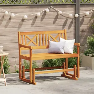 Comparateur de prix : vidaXL Vidaxl Banc Basculant De Jardin 2 Places 110x59x97 Cm Bois Massif Acacia