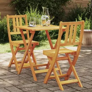 Comparateur de prix : vidaXL Vidaxl Ensemble Bistro Pliable En Bois Massif D'acacia De 3 Pièces