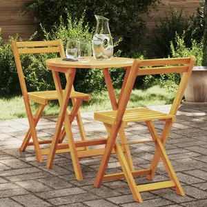 vidaXL Vidaxl Ensemble Bistro 3 Pièces Bois Massif Acacia pas cher