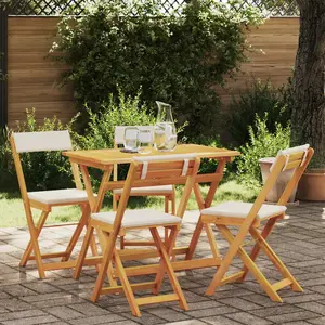 vidaXL Ensemble bistrot 5 pcs Huile Naturelle Bois d'Acacia Massif pas cher