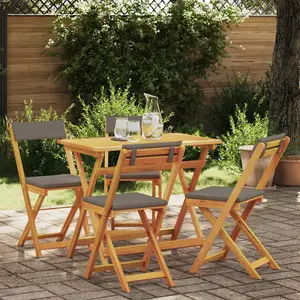 vidaXL Ensemble bistrot 5 pcs Huile Naturelle Bois d'Acacia Massif pas cher