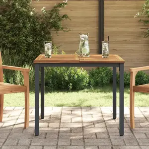 Comparateur de prix : vidaXL Table De Jardin Vidaxl 90x90x75 Cm En Bois D'acacia Massif Et Métal