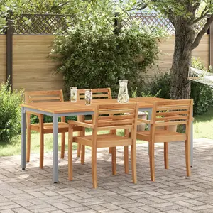 vidaXL Table de jardin Naturel et gris 180 x 90 x 75 cm pas cher