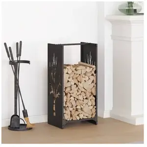 Comparateur de prix : vidaXL Portant de bois chauffage noir 40x30x80 cm