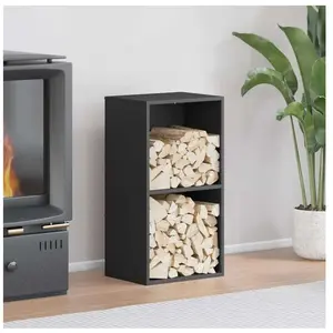 vidaXL Portant de bois chauffage noir 40x30x75 cm pas cher