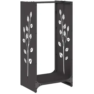 vidaXL Portant de bois chauffage noir 40x30x80 cm pas cher