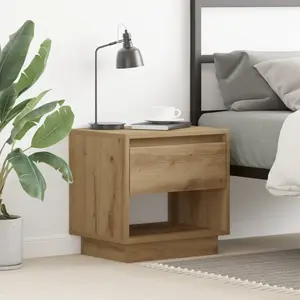 vidaXL Table de nuit Chêne artisanal 45 x 34 x 44 cm Bois d'ingénierie pas cher