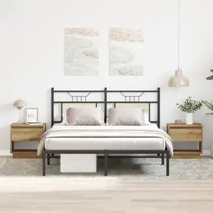 vidaXL Table de nuit avec tiroir 2 pcs Chêne artisanal 45 x 34 x 44 cm pas cher