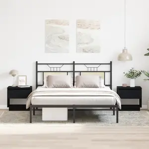 vidaXL Table de nuit avec tiroir 2 pcs Chêne noir 45 x 34 x 44 cm pas cher