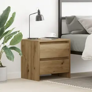 vidaXL Cabinet de chevet avec tiroir Chêne artisanal 45 x 34 x 44,5 cm pas cher