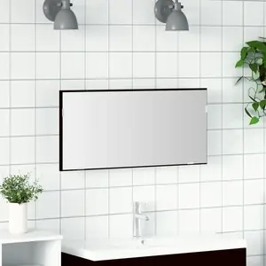 vidaXL Armoire De Miroir De Salle De Bain Vidaxl Avec Lumière Led Chêne Noir 80x37 Cm pas cher
