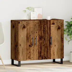 vidaXL Buffet Bois ancien 90 x 34 x 80 cm Bois d'ingénierie pas cher