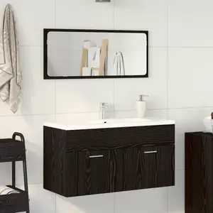 vidaXL Ensemble de mobilier de salle de bain 2 pcs Chêne noir pas cher