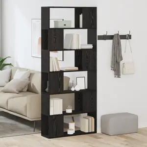 vidaXL Étagère Vidaxl En Chêne Noir 80x24x186 Cm En Bois D'ingénierie pas cher